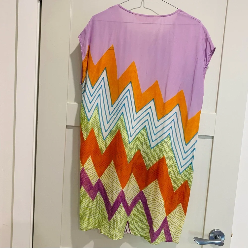 Gorman womens silk dress longline top size 8 multicoloured 100% silk - Picture 2 of 4